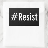 #Resist, vetgedrukte witte tekst op zwarte sticker (Tas)