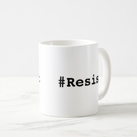 #Resist, Vette zwarte tekst op Witte Mok (Voorkant rechts)