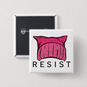 RESIST - Wij zijn het verzet - Roze Pet Vierkante Button 5,1 Cm (Voorkant /achterkant)