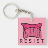 RESIST - Wij zijn het verzet - roze Petten Sleutelhanger (Voorkant)