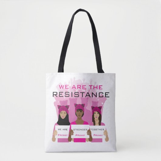 RESIST - Wij zijn het verzet - roze Petten Tote Bag (Voorkant)