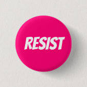 "Resist" wit, roze, magenta, knop voor fuchsie Ronde Button 3,2 Cm (Voorkant)
