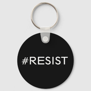 #Resist, witte tekst op zwarte sleutelhanger