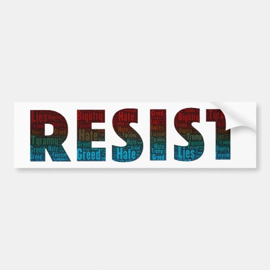 RESIST Word Art Bumpersticker (Voorkant)