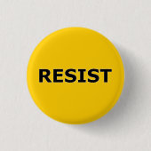 RESIST - zwart op geel Ronde Button 3,2 Cm (Voorkant)