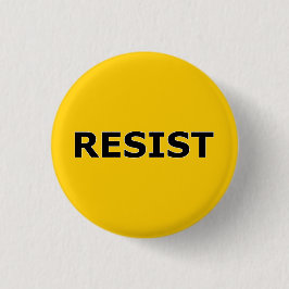 RESIST - zwart op geel Ronde Button 3,2 Cm