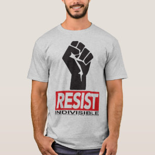 Resist - zwarte oplossing op grijs shirt