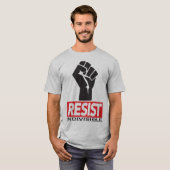 Resist - zwarte oplossing op grijs shirt (Voorkant volledig)