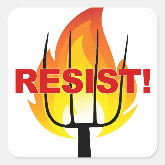 Resistance Torch and Pitchfork Vierkante Sticker (Voorkant)