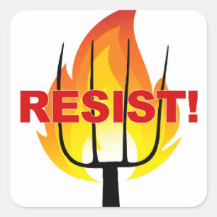 Resistance Torch and Pitchfork Vierkante Sticker