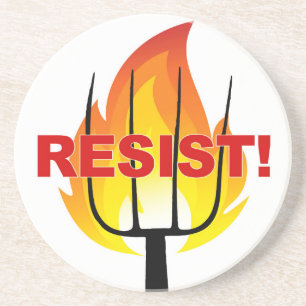 Resistance Torch and Pitchfork Zandsteen Onderzetter