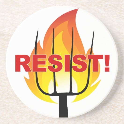 Resistance Torch and Pitchfork Zandsteen Onderzetter (Voorkant)