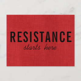 Resistentie begint hier op de foto van Red Linen Briefkaart
