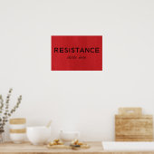 Resistentie begint hier op de foto van Red Linen Poster (Keuken)