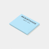 Resistentie begint hier zwarte tekst op lichtblauw post-it® notes (Schuin)