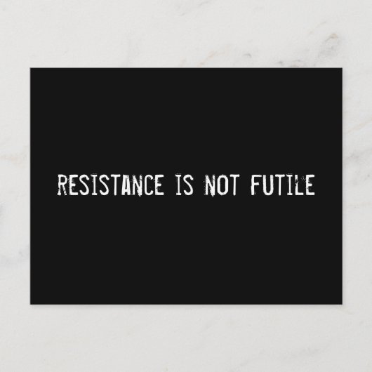 resistentie is niet nutteloos briefkaart (Voorkant)