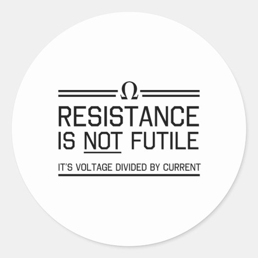 Resistentie Is Not Futin Ronde Sticker (Voorkant)