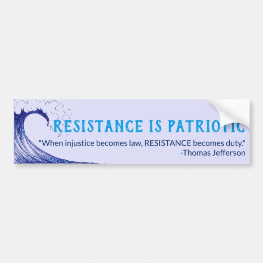Resistentie is patriottische Bumpersticker (Voorkant)