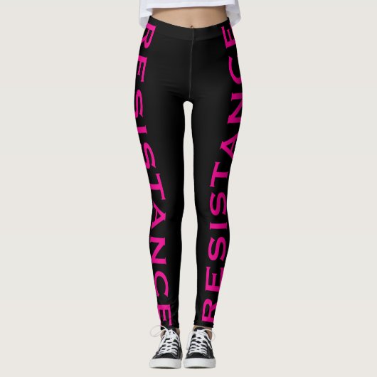 Resistentie Roze zwarte resistentie Leggings (Voorkant)
