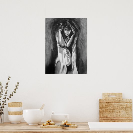 Resistentie van monochrome Waterverf Poster (Keuken)