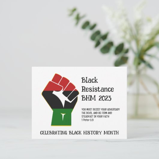 Resistentie ZWARTE GESCHIEDENIS Briefkaart (Staand voorkant)