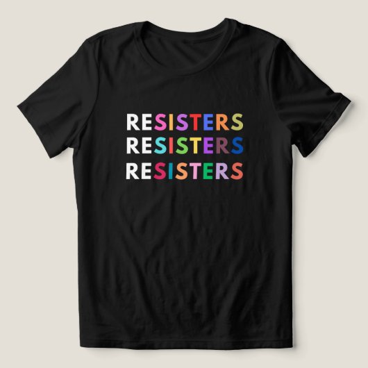RESISTERS Anti-autoritaire regenboog T-shirt (Design voorkant)