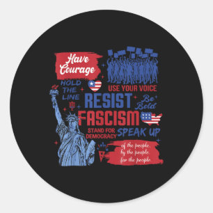 Resistisch fascisme ronde sticker