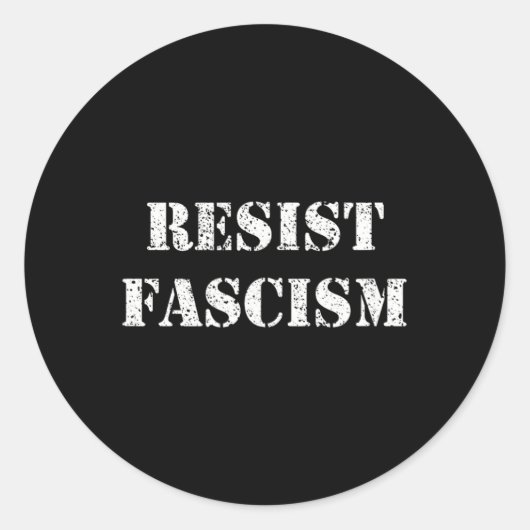Resistisch fascisme ronde sticker (Voorkant)