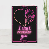 Resistor Funny Science Valentijn Card Kaart (Voorkant)