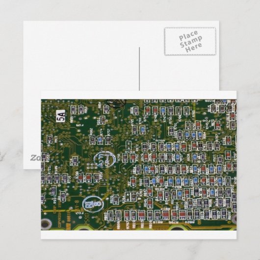 Resistors op een circuit board briefkaart (Voorkant / Achterkant)