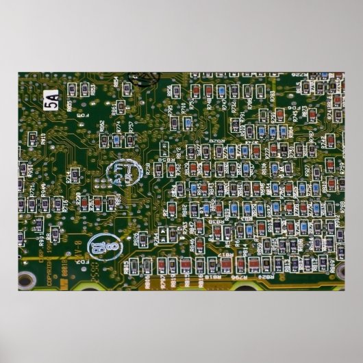 Resistors op een circuit board poster (Voorkant)
