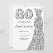 Reskle Diamond Dress Womans 80th Birthday Party Kaart (Voorkant)