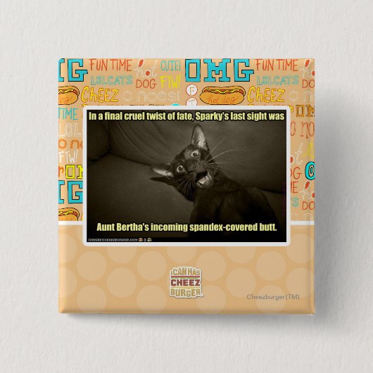 Resky's laatste zicht vierkante button 5,1 cm (Voorkant)