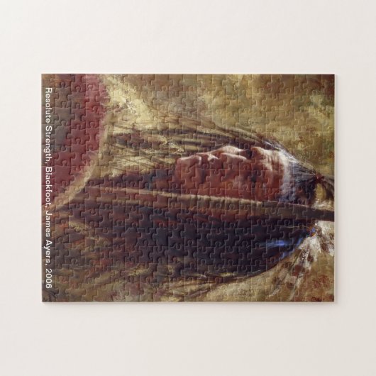 Resolute Sterkte, inheemse Amerikaanse krijger puz Legpuzzel (Horizontaal)