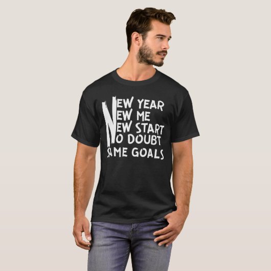 RESOLUTIE OVER NIEUW JAAR. T-SHIRT (Voorkant volledig)