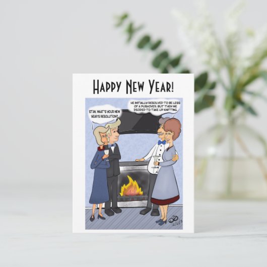 Resolutie over nieuwe jaren briefkaart (Staand voorkant)