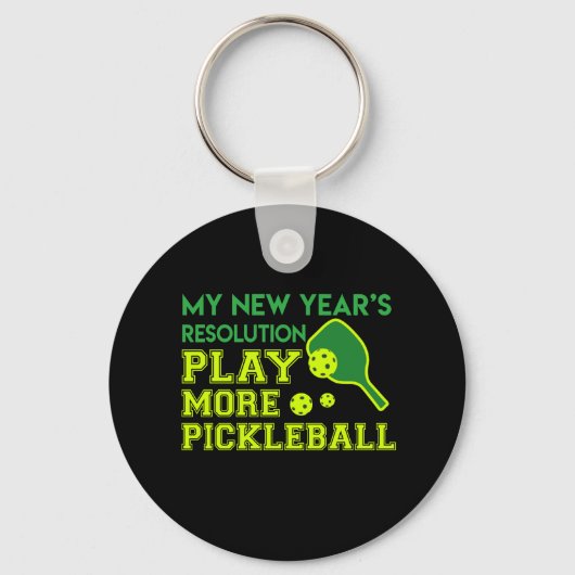 Resolutie Play Pickleball Nieuwjaar 2018 Sleutelhanger (Voorkant)