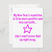 Resolutie van het nieuwe jaar feestdagenkaart (Voorkant / Achterkant)