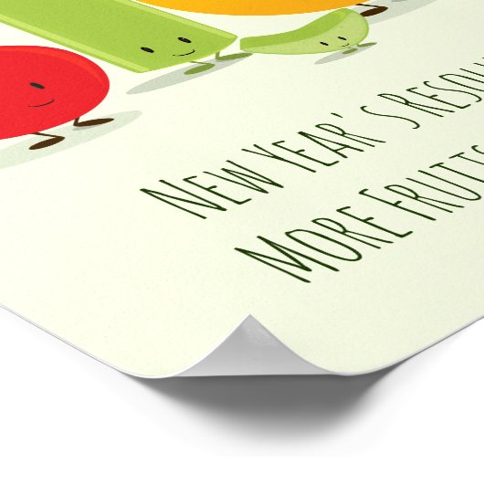 Resolutie van het nieuwe jaar gezonde eetgroenten  poster (Hoek)