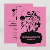 Resolutie van het nieuwe jaar grappig kaart (Voorkant / Achterkant)