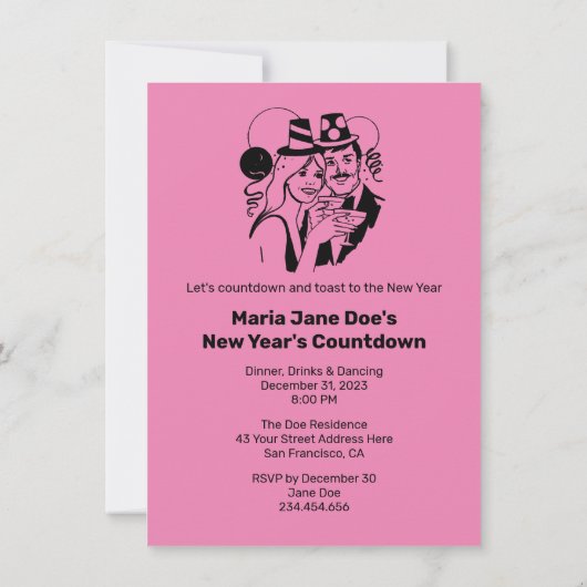 Resolutie van het nieuwe jaar grappig kaart (Achterkant)