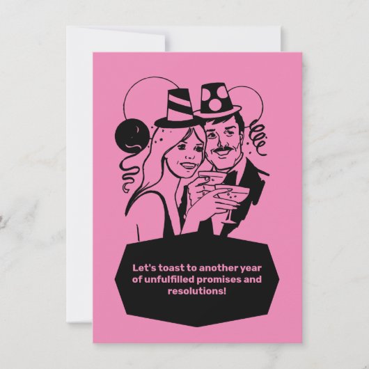 Resolutie van het nieuwe jaar grappig kaart (Voorkant)