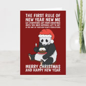 Resolutie van het nieuwe jaar Panda Funny Holiday  Feestdagen Kaart (Voorkant)