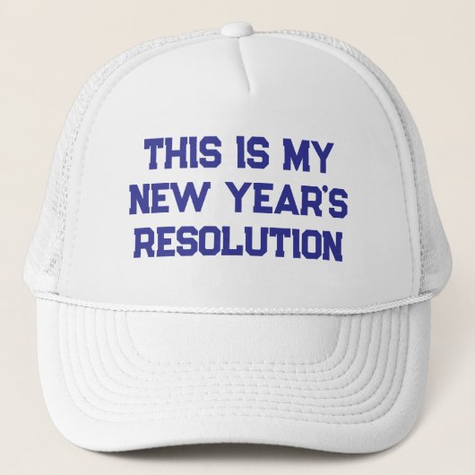 Resolutie van het nieuwe jaar trucker pet (Voorkant)