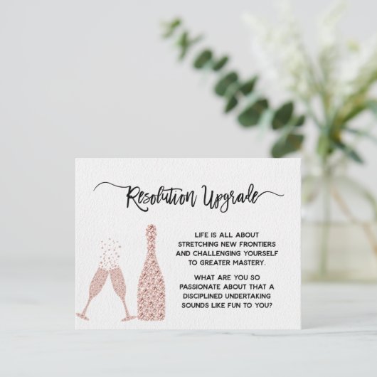 Resolutie van het nieuwe jaar: upgrade Motivatie Briefkaart (Staand voorkant)