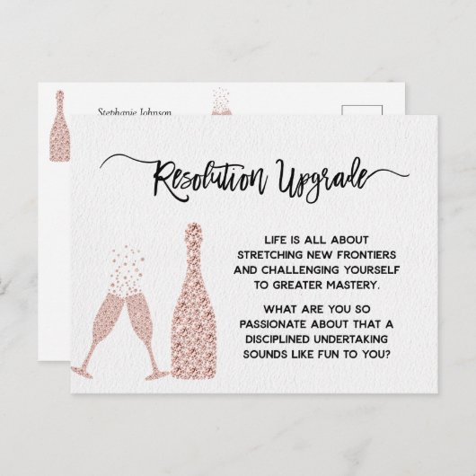 Resolutie van het nieuwe jaar: upgrade Motivatie Briefkaart (Voorkant / Achterkant)