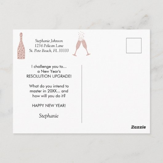 Resolutie van het nieuwe jaar: upgrade Motivatie Briefkaart (Achterkant)