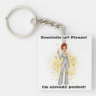 Resoluties? Alsjeblieft! Leuk Nieuwjaar Sleutelhanger