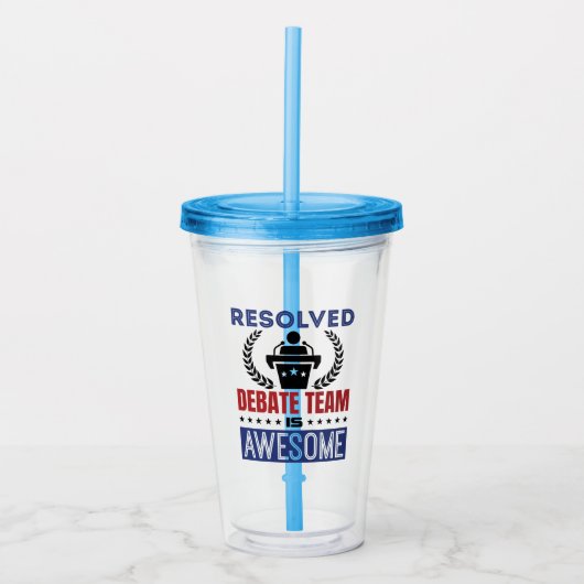 Resolved Debate Team is een Geweldige debat Acryl Drinkbeker (Voorkant)