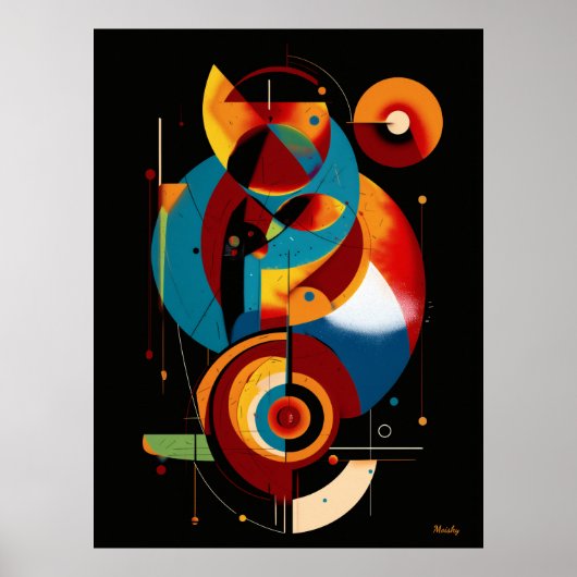 Resonant Axis – Minimal Geometric Constructivism Poster (Voorkant)